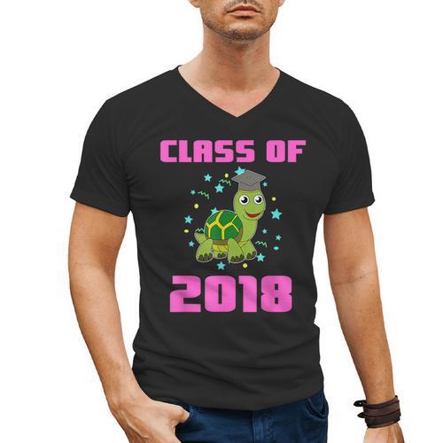 Class Of 2018 Turtle Shirt Graduation Kids Men's V-Neck T-Shirt - Best Gift Smart
