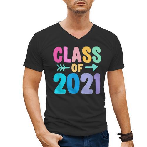 Class Of 2021 Graduation Grow With Me Men's V-Neck T-Shirt - Best Gift Smart