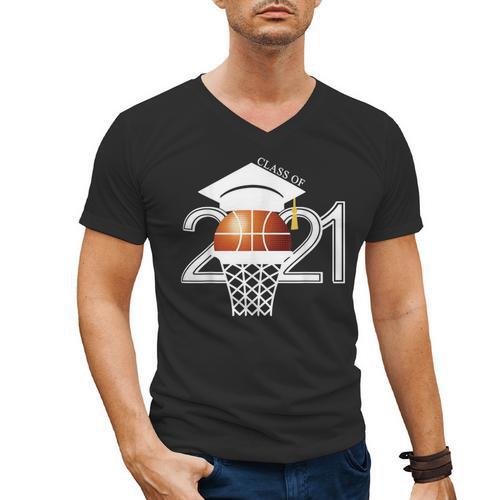Class 2021 Graduation Senior Basketball Player Men's V-Neck T-Shirt - Best Gift Smart
