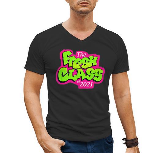 Class Of 2021 Senior Fresh 90's TV Style Grad For Graduation Men's V-Neck T-Shirt - Best Gift Smart