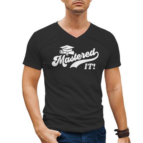 Class Of 2022 Mastered It College Masters Degree Graduation Men's V-Neck T-Shirt - Best Gift Smart