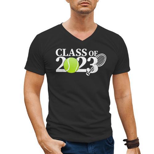 Class Of 2023 Graduation Senior Tennis Player Men's V-Neck T-Shirt - Best Gift Smart