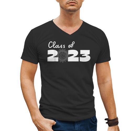 Class Of 2023 Seniors 23 Senior Graduation Idea Flower Men's V-Neck T-Shirt - Best Gift Smart