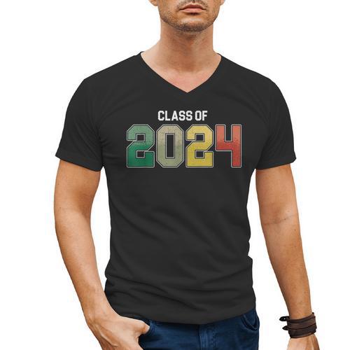 Class Of 2024 College High School Graduation Men's V-Neck T-Shirt - Best Gift Smart