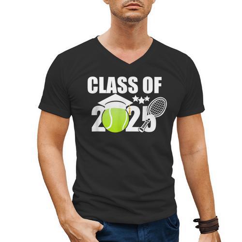 Class Of 2025 Graduation Senior Tennis Player Men's V-Neck T-Shirt - Best Gift Smart