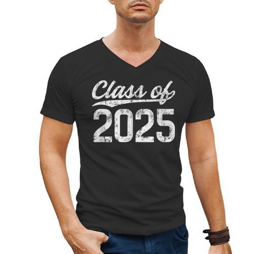 Class Of 2025 Graduation Vintage Freshman Tee T-Shirt Men's V-Neck T-Shirt - Best Gift Smart