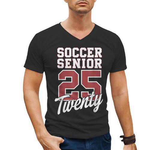 Class Of 2025 Senior 2025 Graduation 2025 Soccer Men's V-Neck T-Shirt - Best Gift Smart