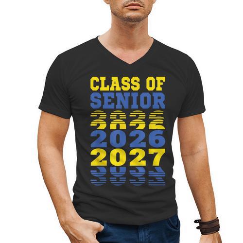 Class Of 2026 2027 Senior Graduation Students Men's V-Neck T-Shirt - Best Gift Smart