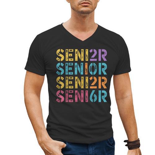 Class Of 2026 Senior Graduation Colorful Vintage Men's V-Neck T-Shirt - Best Gift Smart