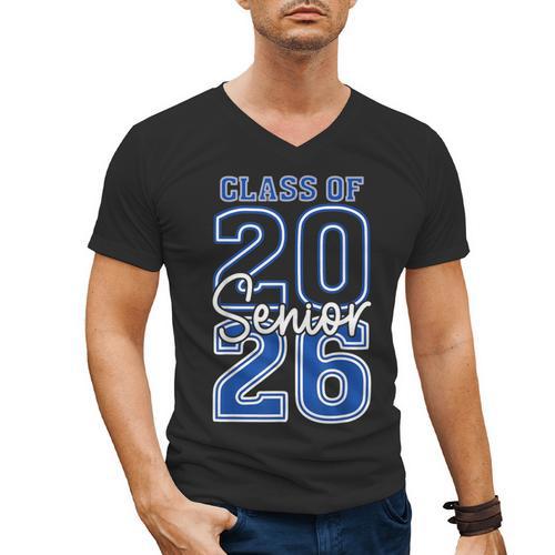 Class Of 2026 Senior Retro Graduation 2026 First Day Vintage Men's V-Neck T-Shirt - Best Gift Smart
