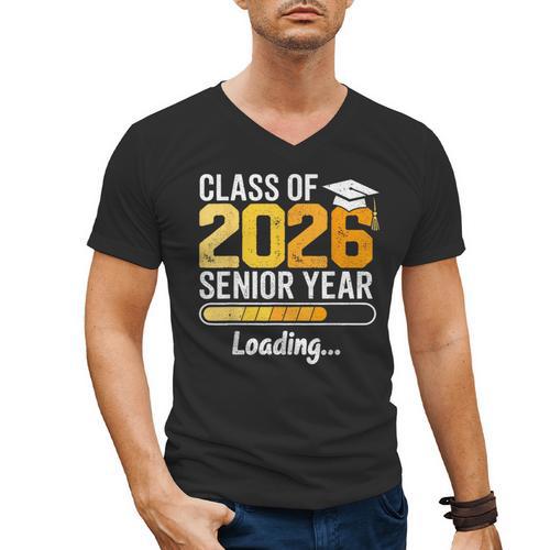 Class Of 2026 Senior Year Loading Senior 2026 Graduation Men's V-Neck T-Shirt - Best Gift Smart