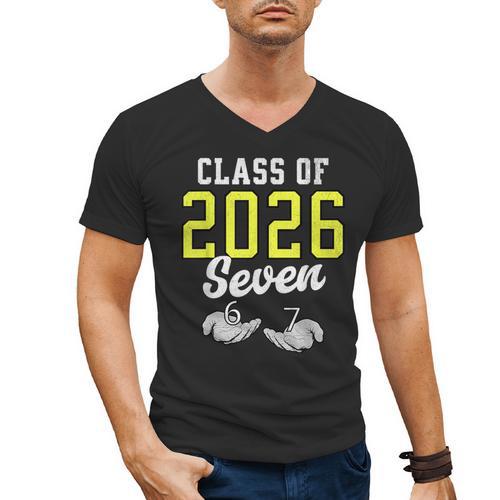 Class Of 2026 Six Seven Senior Yellow Graduation 6 7 Men's V-Neck T-Shirt - Best Gift Smart
