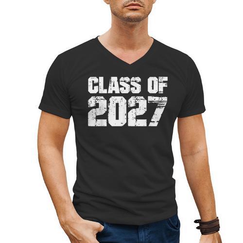 Class Of 2027 High School College Graduation Reunion T-Shirt Men's V-Neck T-Shirt - Best Gift Smart