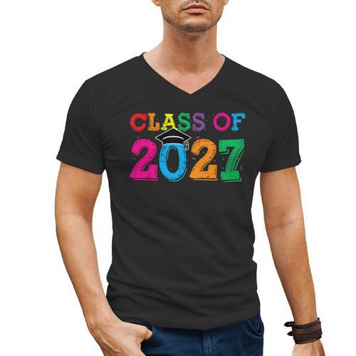 Class Of 2027 Shirt For Boys And Girls Fun 2027 Graduation Men's V-Neck T-Shirt - Best Gift Smart