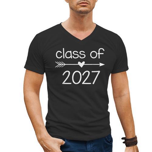 Class Of 2027 T Shirt Graduation Men's V-Neck T-Shirt - Best Gift Smart