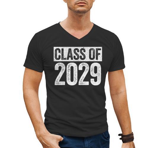 Class Of 2029 Shirt Senior 2029 Graduation Men's V-Neck T-Shirt - Best Gift Smart