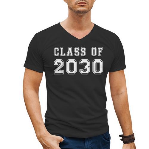 Class Of 2030 High School Graduation Date Kindergarten Shirt Men's V-Neck T-Shirt - Best Gift Smart
