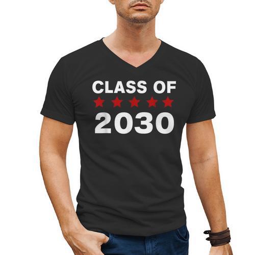 Class Of 2030 Shirt New Kindergarten Student Graduation Men's V-Neck T-Shirt - Best Gift Smart