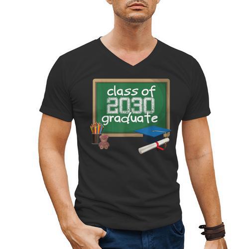 Class Of 2030 TShirt Kindergarten Graduation Tee 2018 Men's V-Neck T-Shirt - Best Gift Smart