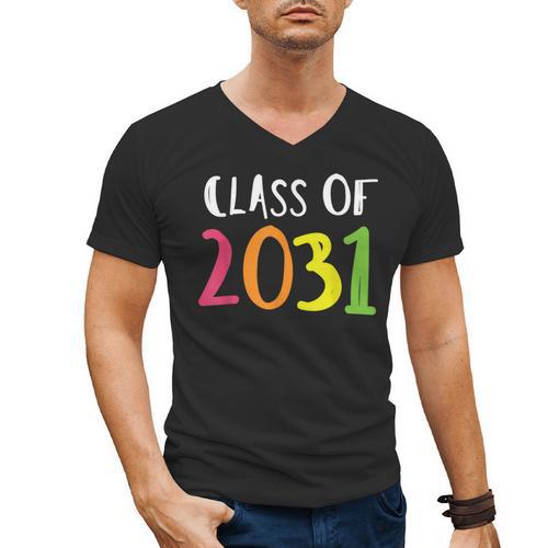 Class Of 2031 Kindergarten Graduation Back To School T-Shirt Men's V-Neck T-Shirt - Best Gift Smart