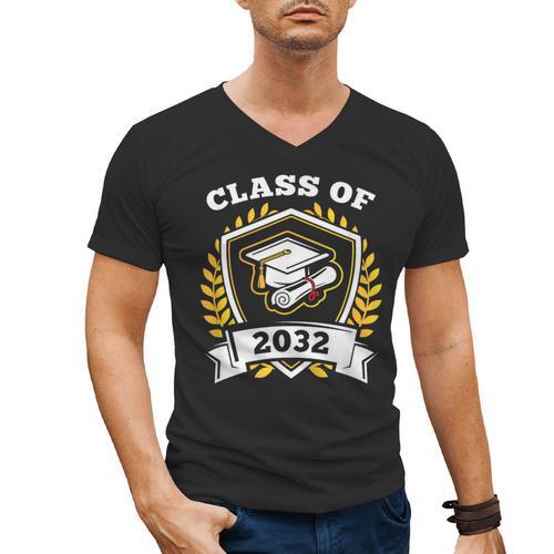 Class Of 2032 Class Of 2032 Graduation T-Shirt Men's V-Neck T-Shirt - Best Gift Smart