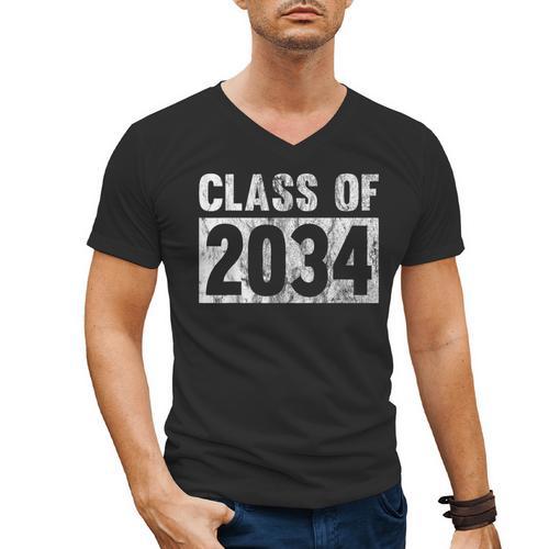 Class Of 2034 Preschool Graduation Pre-K Kindergarten Kids Men's V-Neck T-Shirt - Best Gift Smart