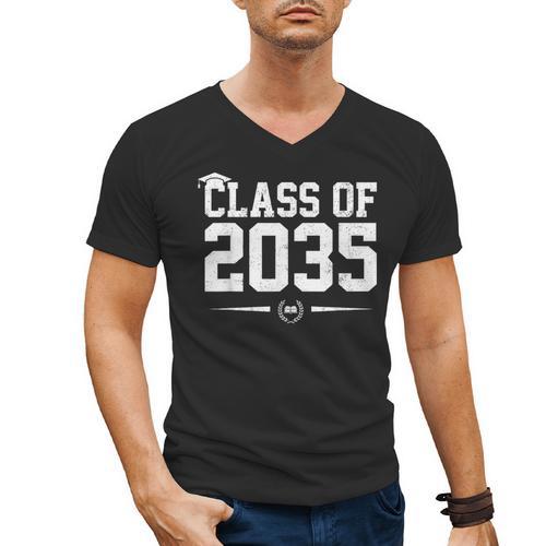 Class Of 2035 Grow With Me Graduation First Day Of School Men's V-Neck T-Shirt - Best Gift Smart