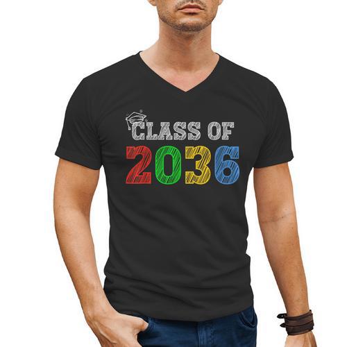 Class Of 2036 Grow With Me Graduation First Day Of School Men's V-Neck T-Shirt - Best Gift Smart