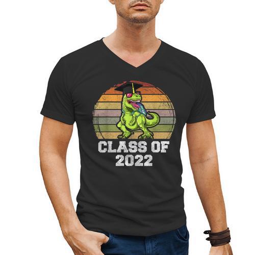 Class Of Dinosaur Apparel 2022 Graduation Graduate Dino Boy Men's V-Neck T-Shirt - Best Gift Smart