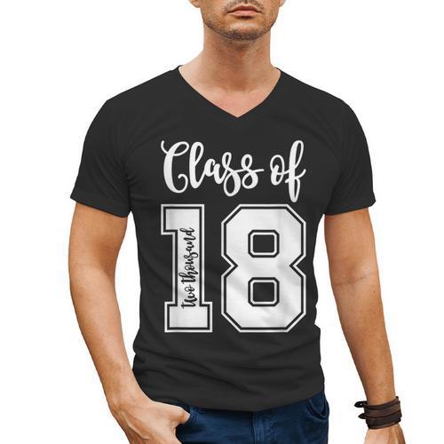 Class Of Two Thousand 18 Shirt Graduation T-Shirt Men's V-Neck T-Shirt - Best Gift Smart