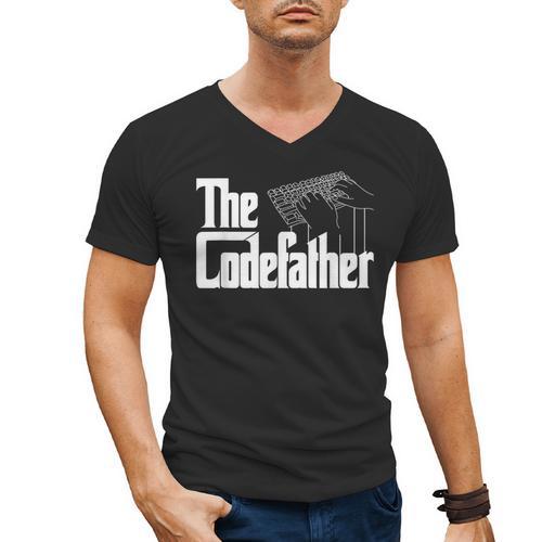 The Code Father Computer Coder Dad Programmer Men's V-Neck T-Shirt - Father's Day Fun