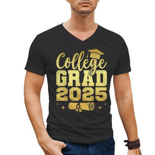 College Grad Class Of 2025 Senior Graduate Graduation Men's V-Neck T-Shirt - Best Gift Smart