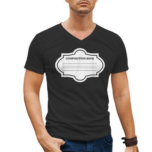 Composition Book Notebook Teacher's Halloween Group Costume Men's V-Neck T-Shirt - Bookorys