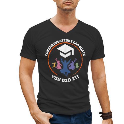 Congratulations Graduate You Did It Class Of 2024 Graduation Men's V-Neck T-Shirt - Best Gift Smart