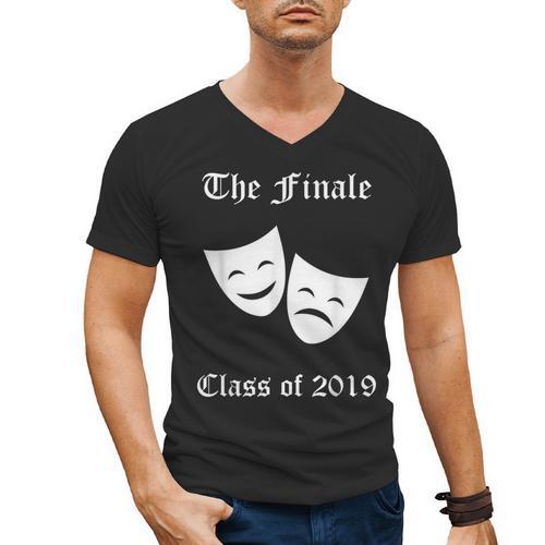 Cool Theater Graduation Tshirt Tragedy And Comedy Masks Men's V-Neck T-Shirt - Best Gift Smart