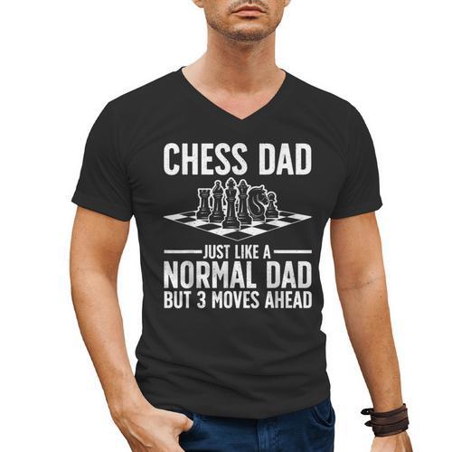 Cool Chess Player Art For Men Dad Knight Chess Lovers Pieces Small Men's V-Neck T-Shirt - Father's Day Fun