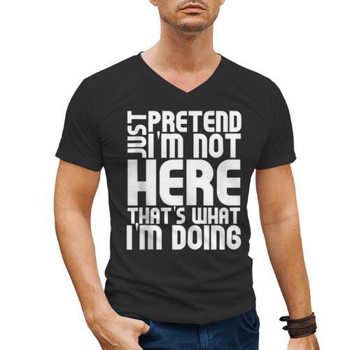 Cool Introvert Just Pretends I'm Not Heres Men's V-Neck T-Shirt - Raresse