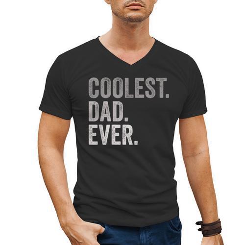 Coolest Dad Ever For Greatest Number 1 Dad Best Father Men's V-Neck T-Shirt - Father's Day Fun
