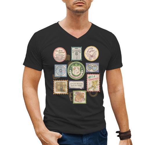 Coquette Boys Of Tommen Books Stamp Tommen College Tees Men's V-Neck T-Shirt - Bookorys DE