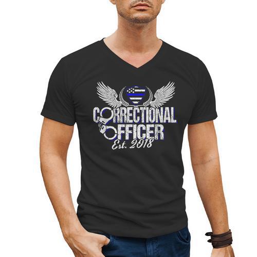 Corrections Officer 2018 Graduation Silver Line T-Shirt Men's V-Neck T-Shirt - Best Gift Smart