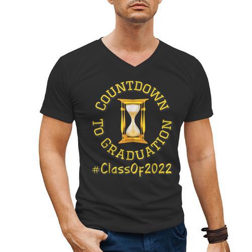 Countdown To Graduation Hourglass Senior Class Of 2022 Men's V-Neck T-Shirt - Best Gift Smart