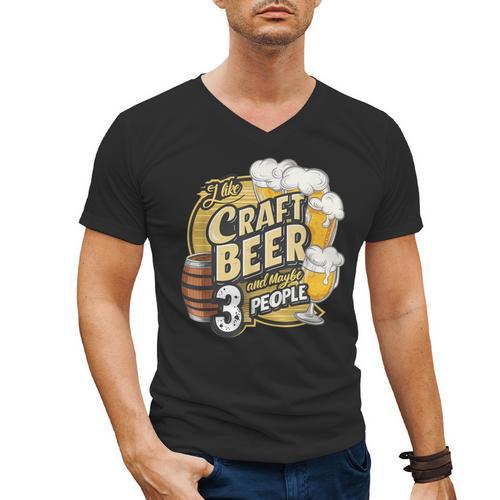 Craft Beer Lover Introverted & Hoppy Men's V-Neck T-Shirt - Raresse
