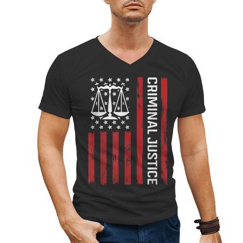 Criminal Justice Major College Student Graduate Graduation Men's V-Neck T-Shirt - Best Gift Smart
