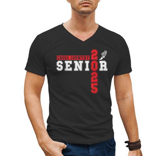 Cross Country Senior Night Senior 2025 Graduation Party 6 Men's V-Neck T-Shirt - Best Gift Smart