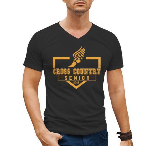 Cross Country Senior Night XC Senior 2026 Graduation 19 Men's V-Neck T-Shirt - Best Gift Smart