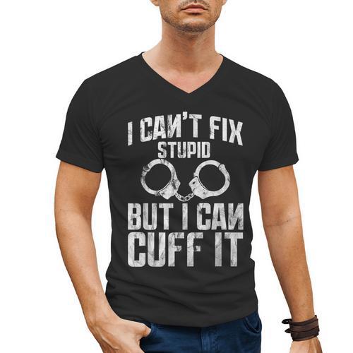 I Cuff Stupid Police Officer T Shirt Academy Graduation Men's V-Neck T-Shirt - Best Gift Smart