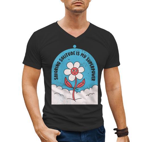 Cute Introvert Shy Teen Anti-Social Inner Strength Men's V-Neck T-Shirt - Raresse