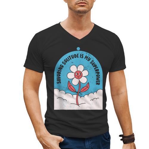 Cute Introvert Shy Teen Anti-Social Inner Strength Men's V-Neck T-Shirt - Raresse