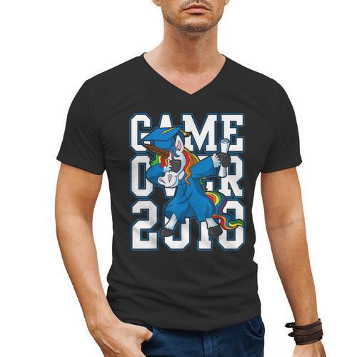 Dabbing Graduation Class Of 2018 T Shirt Unicorn Dab Men's V-Neck T-Shirt - Best Gift Smart