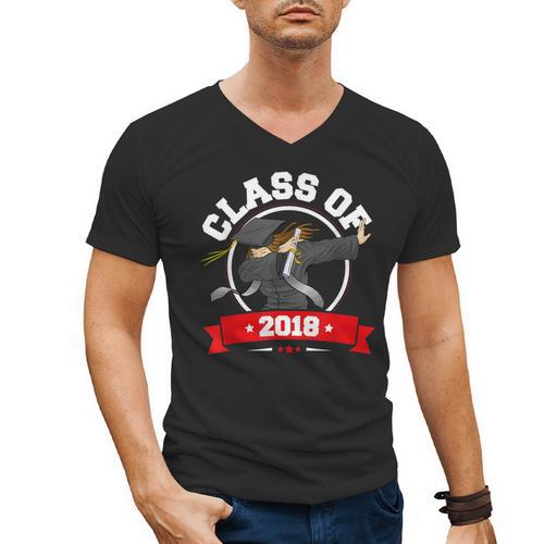 Dabbing Graduation Class Of 2018 Women Men's V-Neck T-Shirt - Best Gift Smart